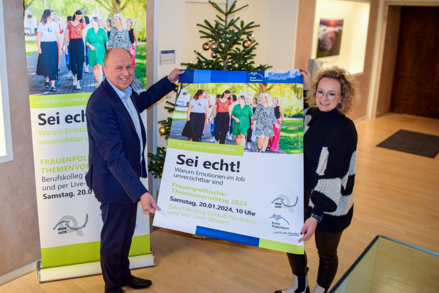 Landrat Christoph Rüther und Gleichstellungsbeauftragte Simone Böhmer laden zum Frauenpolitischen Vormittag ein. 